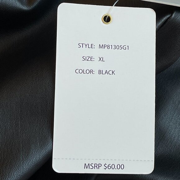 Zac & Rachel NEW Vegan Leather Black Leggings have Permanent Crease Down Front - Picture 9 of 10